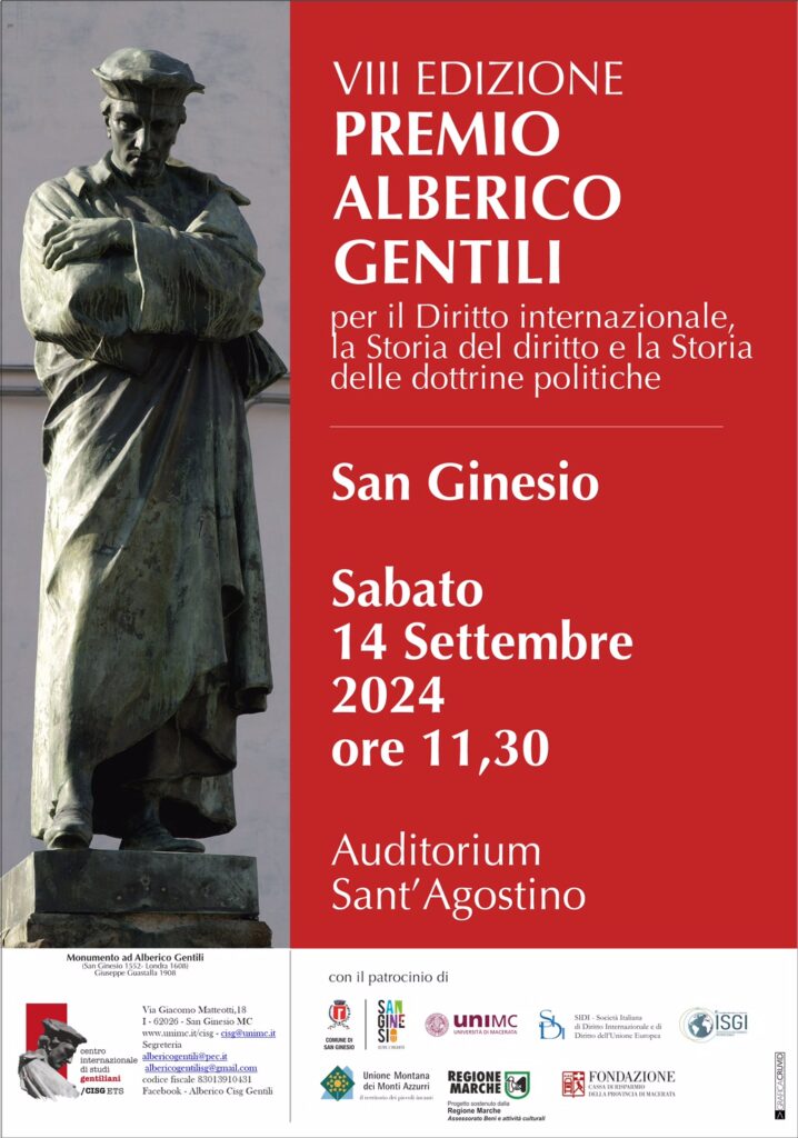 La cerimonia conclusiva del Premio, con il conferimento del riconoscimento, si tiene nella città di San Ginesio il giorno 14 settembre 2024, ore 11:30